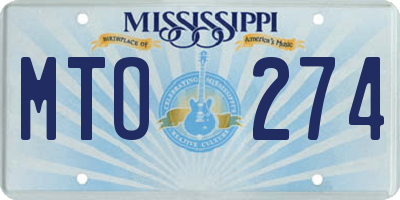 MS license plate MTO274