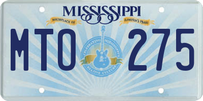 MS license plate MTO275