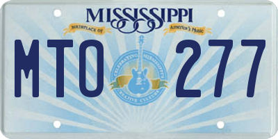 MS license plate MTO277
