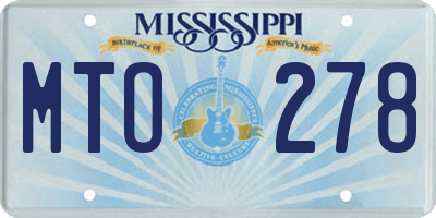 MS license plate MTO278