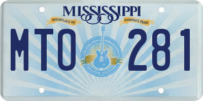MS license plate MTO281