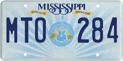 MS license plate MTO284