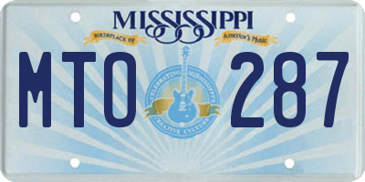 MS license plate MTO287