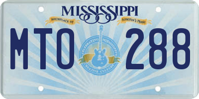 MS license plate MTO288