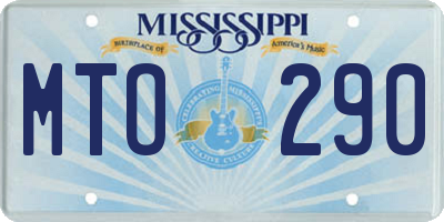 MS license plate MTO290