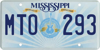 MS license plate MTO293