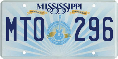 MS license plate MTO296