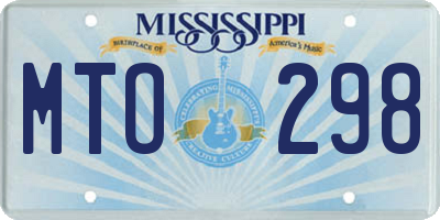 MS license plate MTO298