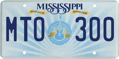 MS license plate MTO300