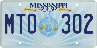 MS license plate MTO302