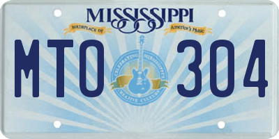 MS license plate MTO304