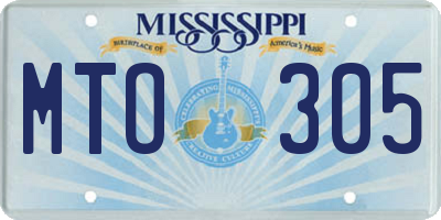 MS license plate MTO305