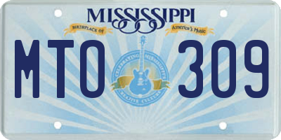 MS license plate MTO309