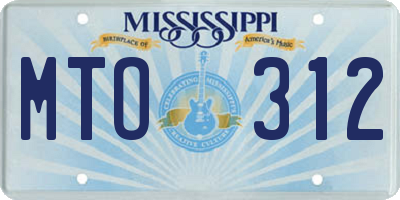 MS license plate MTO312