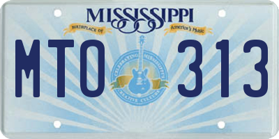 MS license plate MTO313