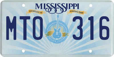 MS license plate MTO316