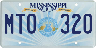 MS license plate MTO320
