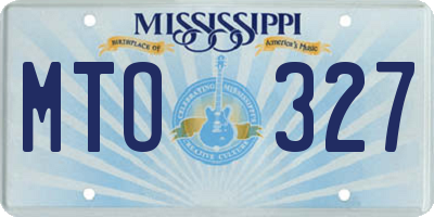 MS license plate MTO327