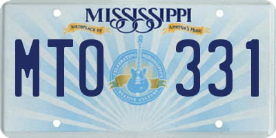 MS license plate MTO331