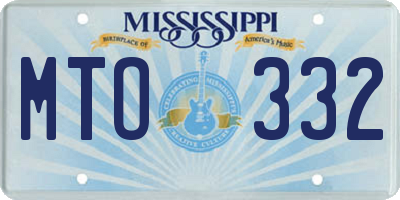 MS license plate MTO332