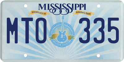 MS license plate MTO335