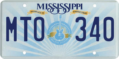 MS license plate MTO340
