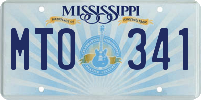 MS license plate MTO341