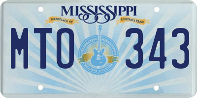 MS license plate MTO343