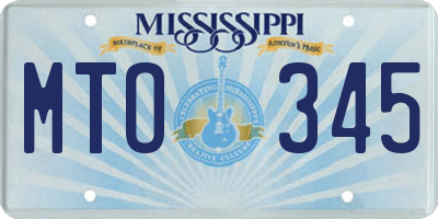 MS license plate MTO345
