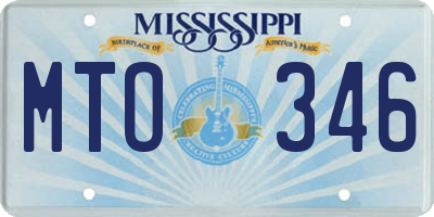 MS license plate MTO346