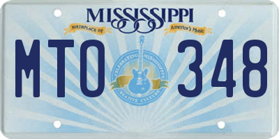 MS license plate MTO348