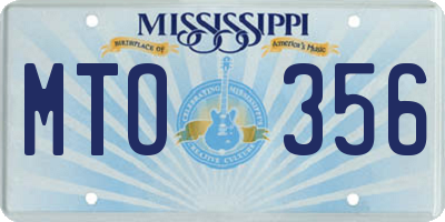 MS license plate MTO356
