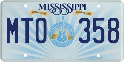MS license plate MTO358