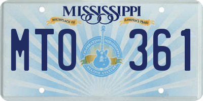 MS license plate MTO361