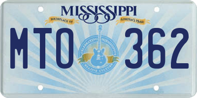 MS license plate MTO362