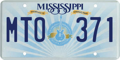 MS license plate MTO371