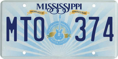 MS license plate MTO374
