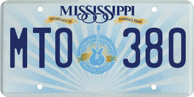 MS license plate MTO380