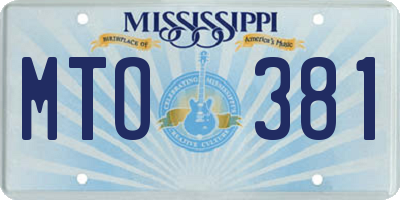 MS license plate MTO381