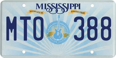 MS license plate MTO388