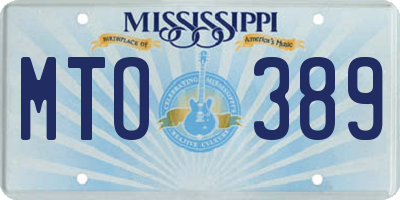 MS license plate MTO389