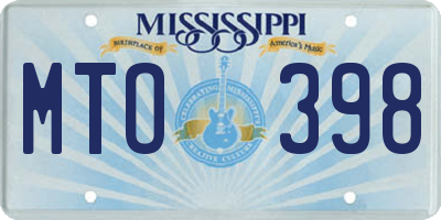 MS license plate MTO398