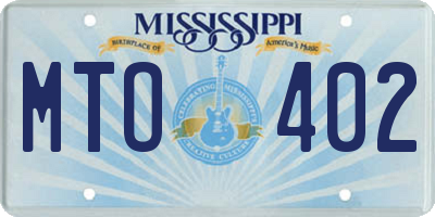 MS license plate MTO402