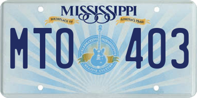 MS license plate MTO403