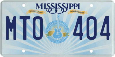 MS license plate MTO404