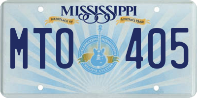 MS license plate MTO405