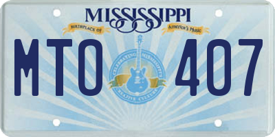 MS license plate MTO407