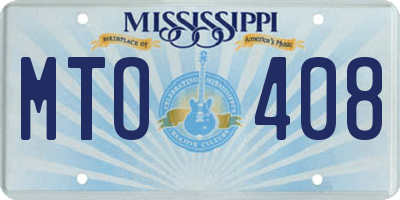 MS license plate MTO408