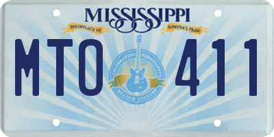 MS license plate MTO411