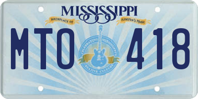 MS license plate MTO418